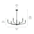 thumbnail image 2 of 52719BK Kichler Lighting Madden - 6 Light Chandelier-18.25 Inches Tall and 38 Inches Wide-Black Finish, 2 of 7