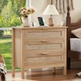 thumbnail image 6 of LEYAOYAO 2-Piece Rattan Bedroom Furniture Set, 48" Wide 6 Drawer Dresser and 3 Drawer Nightstand with Charging Station, Natural, 6 of 9