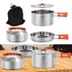 thumbnail image 4 of Juego de utensilios de cocina para acampar, fácil de limpiar para fogata, 3 unidades/juego con hervidor, olla y sartén para equipo de Picnic, 4 of 9