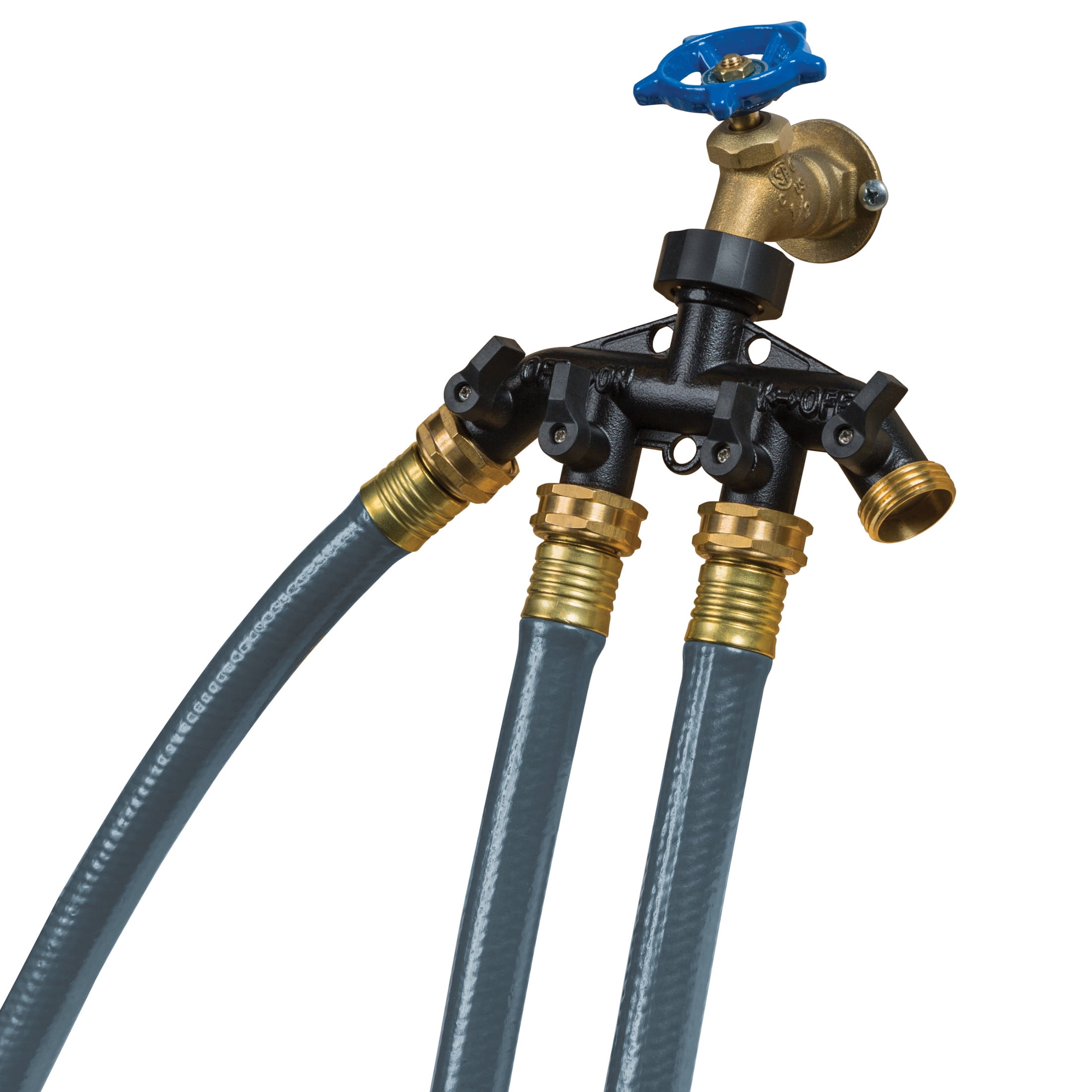 Heavy-Duty 4-Way Hose Splitter with Shut-Off Valves - Thumbnail 4
