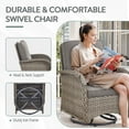 thumbnail image 4 of PARKWELL 7-Piece Outdoor Patio Conversation Set,Wicker 6-Seat High Back Furniture with Glider Loveseat, Swivel Gliders, Ottomans and Coffee Table,Gray Wicker Gray Cushions, 4 of 13