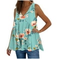 thumbnail image 2 of Summer Women Tank Tops Plus Size V-Neck Sleeveless Floral Printed Classic Pullover Blouse Shirt Casual Loose Dressy Going Out Tops For Women, 2 of 5
