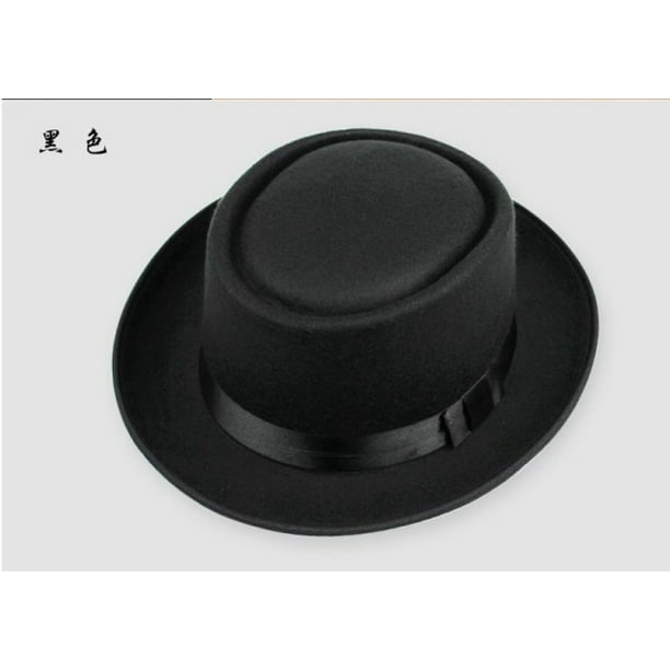 Men Women Hard Felt Pork Pie Cap Fedora Bowler Hat Derby Homburg