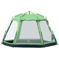 thumbnail image 1 of Outsunny 6 People Instant Automatic Camping Tent, 2-Tier Fabric Backpacking Tent with 4 Windows 2 Doors Portable Carry Bag for Fishing Hiking, Green, 1 of 10