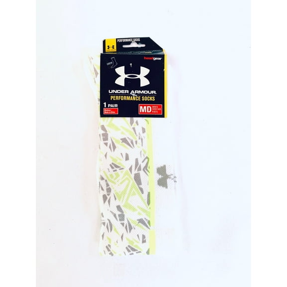 Under Armour Men's Lacrosse Crew Socks, Size Medium, White