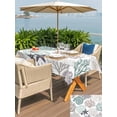 thumbnail image 5 of Outdoor Tablecloth with Umbrella Hole for Patio/Picnic/Party/Camping, Coastal Coral Waterproof Table Cloth Rectangle Table Cover Washable, Nautical Ocean Beach Conch Shells Starfish (52"x 70"), 5 of 8