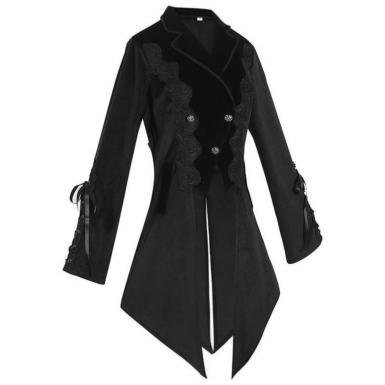 Mrat Women's Gothic Tailcoat Jacket Steampunk Corset Cosplay Lace