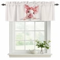 thumbnail image 2 of 2 Pack Valances for Windows, Pink Pig Window Valances for Living Room/Bedroom/Bathroom, Cartoon Watercolor Animals Printed Bows Light Filtering Kitchen Curtain Valance Window Treatment 42"W x12" L, 2 of 9