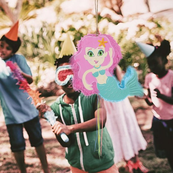 PTOOTP 1Set Mermaid Pinata for Birthday Party Versatile Mermaid Theme Decoration in Assorted Colors