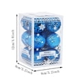 thumbnail image 3 of CuiLiyq 12Pcs Christmas Balls Ornaments, 1.6 Inch Hanging Balls, Shatterproof Plastic Decorative Hanging Ornaments, Baubles for Xmas Tree Party Wreath Decoration (Blue), 3 of 6