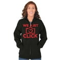 thumbnail image 3 of We Just Click Photographer Camera Pun Womens Plus Size Graphic Zipper Hoodie Brisco Brands 5X, 3 of 5