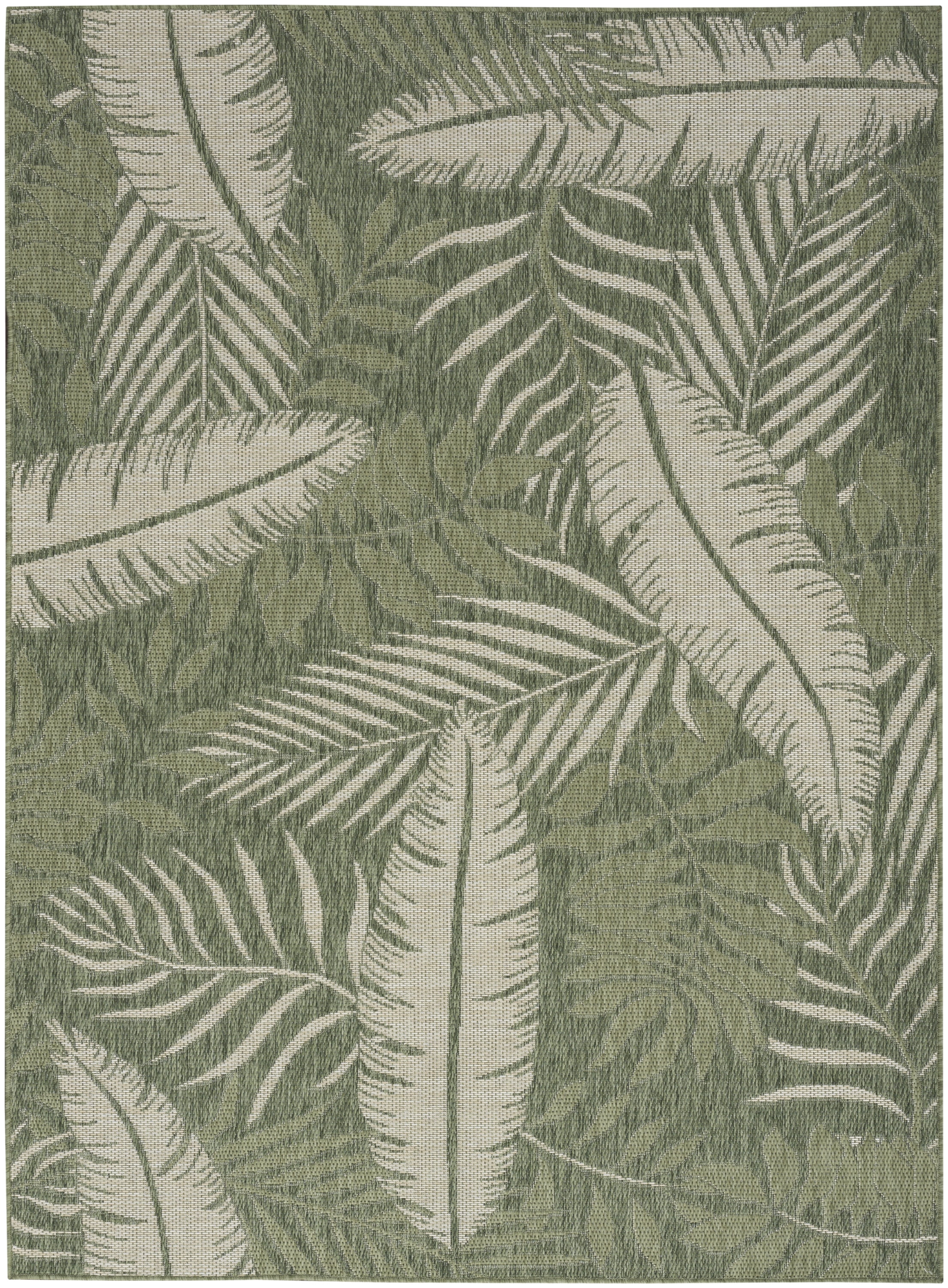 Nourison Garden Oasis Indoor/Outdoor Green Ivory 5' x 7' Area Rug (5x7)