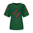 thumbnail image 4 of Green Womens Blouses 2025 Summer Women's Baseball Print T Shirt Ladies Tops and Blouses, 4 of 4