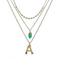 thumbnail image 3 of Fashion 26 Letters Natural Stone Charm Multi Layer Chain Necklace Women Jewelry--C-Product code 52103 C, 3 of 4