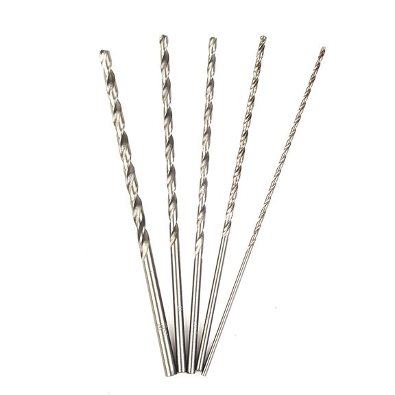5Pc Extra Long Hss High Speed Steel Drill Bit Set 2Mm, 3Mm, 3.5Mm, 4Mm, 5Mm Bits