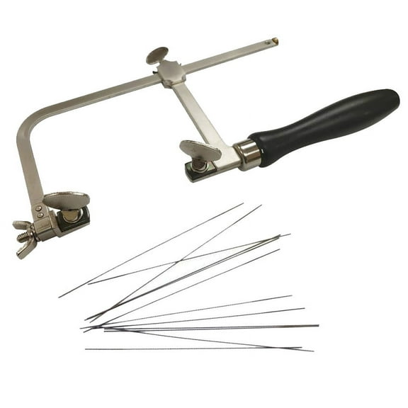 German-Style Professional Jewelers Saw Frame W/dozen 2/0 Swiss Cutting Blades