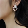 thumbnail image 3 of OUSITAID European and American Atmosphere  Geometric Circle Earrings, 3 of 6