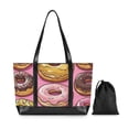 thumbnail image 7 of FORMRS Canvas Laptop Tote Bag for Women with 15.6" Computer Compartments Shoulder Handbag, Cute Doughnuts Pattern, 7 of 7