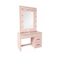 thumbnail image 1 of Tocador de Maquillaje con Espejo Iluminado y Cajones Rosa Reinicia 21 Muebles, 1 of 1