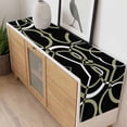 thumbnail image 4 of Black Geometric Table Runner - 108 Inch Long, Kitchen Dining Table Runner Dresser Scarves, Modern Sage Green White Striped Art Farmhouse Decor for Coffee Tables Wedding Party Banquet, 4 of 8