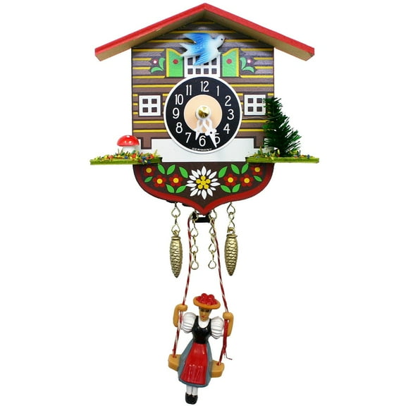 Alexander Taron 4.25" Engstler Battery-Operated Wooden Mini Cuckoo Wall Clock