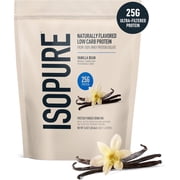 Isopure Low Carb 100% Pure Whey Isolate Protein Powder, Lactose Free, Gluten Free, With Vitamins, Vanilla Bean, 25g Protein Per Serving, 1 Lb, 14 Servings (Packaging May Vary)