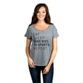 thumbnail image 2 of Thread Tank Eat Sleep Take Kids To Sports Repeat Women's Fashion Relaxed Slouchy Dolman T-Shirt Tee Heather Grey 2X-Large, 2 of 4