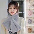 thumbnail image 2 of Xinwanna Imitation Animal Hair Scarf Women Solid Color Thickened Plush Versatile Winter Scarf Versatile Style Shawl Daily Wear (Khaki), 2 of 13