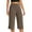 20# Coffee, variant on Capri Pants for Women High Waist Wide Leg Petite Yoga Capris with Pockets Stretchy Loose Fit Casual Workout Khaki S