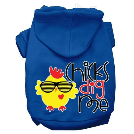 Pet Dog Cat Hoodie Screen Printed Chicks Dig Me