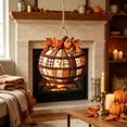 thumbnail image 6 of 1 Piece Pumpkin Shaped Wooden Hanging Sign, 2D Single Side Printed Pendant, Rustic Wall Door Decor for Halloween Thanksgiving Fall Holiday Home Party Decoration, 6 of 7