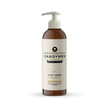 Dandymen Collection Men's 3-in-1 Shampoo, Conditioner and Body Wash, Tobacco Vanilla, 16 oz