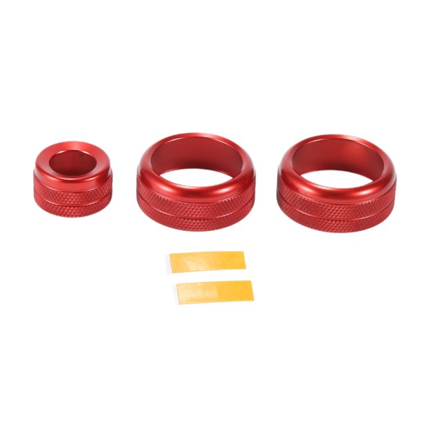 Cubierta de perilla de medios AC, trim interior para BMW 1 2 3 3GT 4 Series F20 F22 F30, aleación de aluminio, roja, 3 piezas