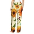 thumbnail image 3 of Daiia Sunflowers And Butterflies Women's Sleep Pant with Pockets and Drawstring,Pajama Pants-Small, 3 of 9