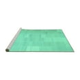 thumbnail image 2 of Ahgly Company Machine Washable Indoor Square Solid Turquoise Blue Modern Area Rugs, 4' Square, 2 of 4