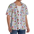 thumbnail image 4 of Honeii 's Tulips Flowers for men's short-sleeved button-up collared shirt featuring a pocket, perfect for beach vacations, and travel adventures., 4 of 5