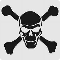 5x5 Pirate Themed Skull and Cross Bone Stencil