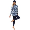 thumbnail image 2 of 2022 Women Modest Muslim Swimwear Patchwork Hijab Sports Long Sleeves Swimsuit 3pcs Islamic Burkinis Wear Bathing Suit, 2 of 10