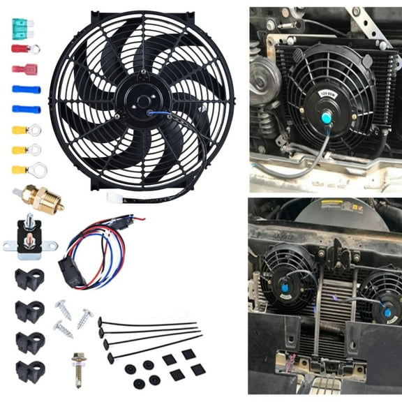 SPBREW High Performance 14 Inch 12V 160W Electric Radiator Cooling Fan with Mount Kit Ensure Optimal Engine Cooling