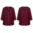 thumbnail image 5 of Wensltd Women Cotton Linen Tops Spring Summer Button 3/4 Sleeve Tops Cardigan, 5 of 7