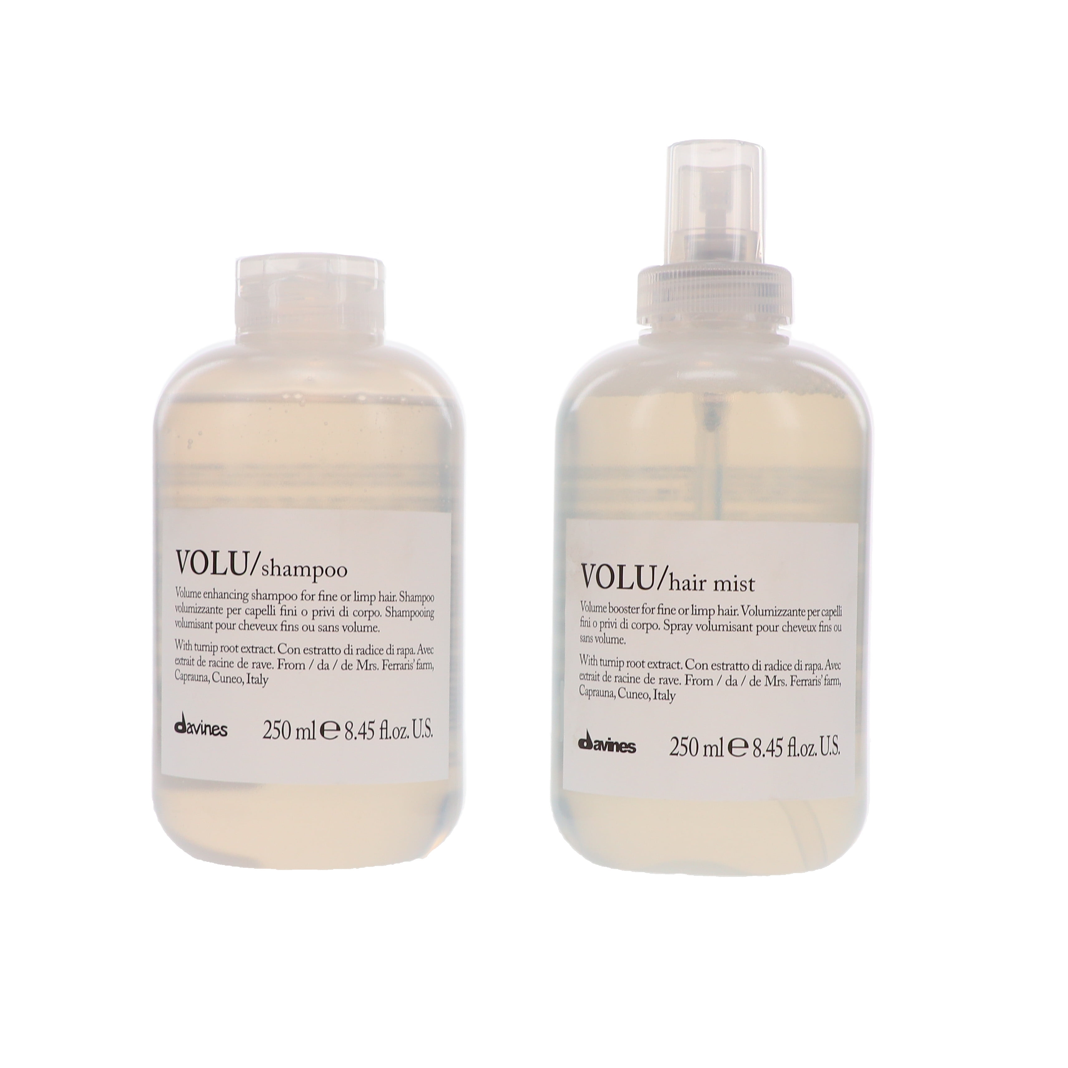 Davines VOLU Volume Enhancing Shampoo 8.45 oz & VOLU Volume Booster
