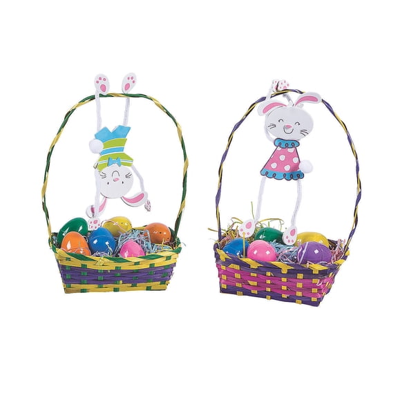 Hanging Bunny Basket Decor 12 - Craft Kits - 12 Pieces