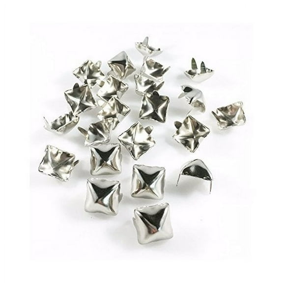 Nailheads Spots Studs 2 Prong 1/2" Square; Bright Nickel Finish 100 Pcs
