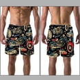 thumbnail image 3 of luoweisi Men's Beach Shorts Quick Dry Swim Trunks with Mesh Lining Motorcycle L, 3 of 5