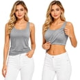 thumbnail image 3 of Harpily Womens Tank Tops Sleeveless Solid Square Neck Delicate Thin Straps Breathable Smooth Soft Skin-Friendly Daily Outer Inner Layering Tops, 3 of 5