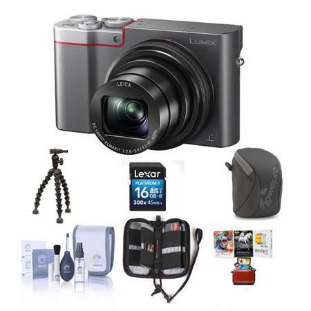 UPC: 0192223037670 | Lumix DMC-ZS100 Digital Camera  20.1MP  Silver – Bundle with 16GB Class 10 SDHC Card  Camera Case  Cleaning Kit  Memory Wallet  Sunpak FlexPod   Mac Software Package
