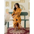 thumbnail image 5 of Mustard Polka Dot Belted Midi Dress in Viscose, 5 of 5