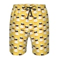 thumbnail image 3 of Susaid Cute Duck With Black Glasses Print Men's Swim Trunks Hawaiian Bathing Mesh Lining Suit Swimsuits Beach Shorts with Pockets-3X-Large, 3 of 6