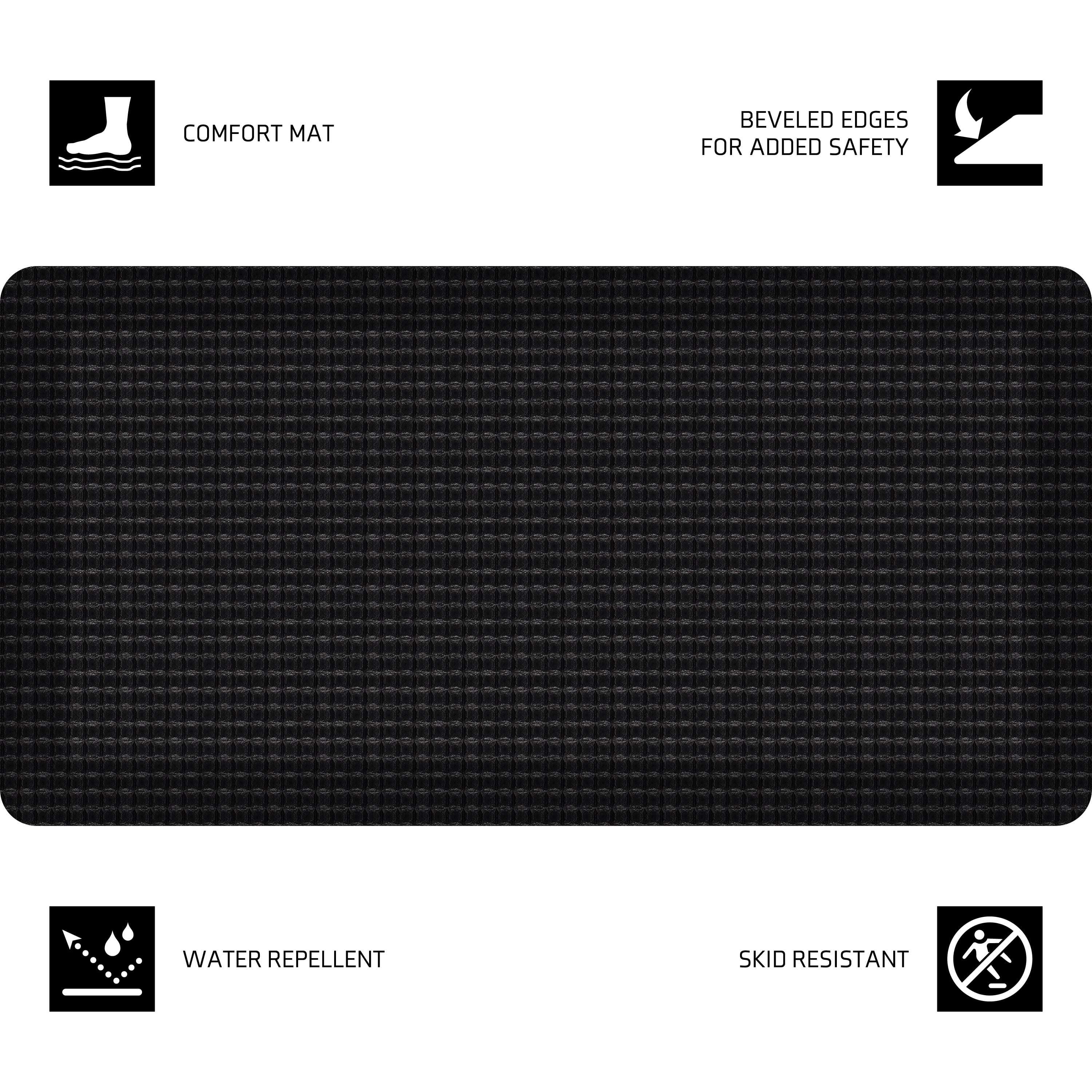 Better Homes & Gardens Gel Comfort Kayla Collection Rich Black 20" x 39" Anti-Fatigue Kitchen Mat