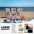 thumbnail image 5 of Gaeub Cute Donuts Print Beach Bag,Large Tote Bag,Waterproof Sandproof Women Tote Bag,Pool Bag with Zipper for Gym Grocery Travel, 5 of 7
